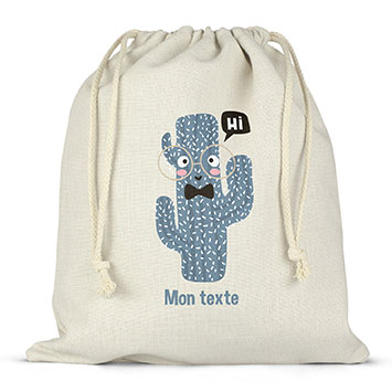 Sac lunch box à ficelles personnalisé - Cactus