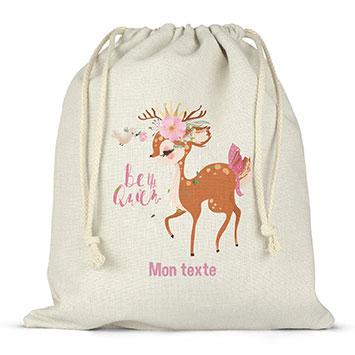 Sac lunch box à ficelles personnalisé - Faon Be the Queen