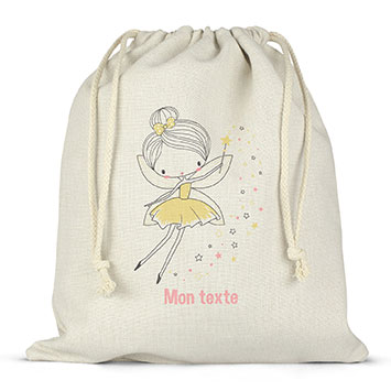 Sac lunch box à ficelles personnalisé - Fée