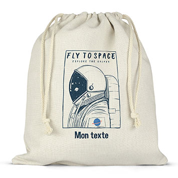 Sac lunch box à ficelles personnalisé - Fly to space