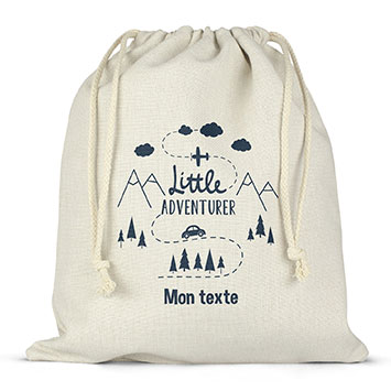 Sac lunch box à ficelles personnalisé - Little adventurer