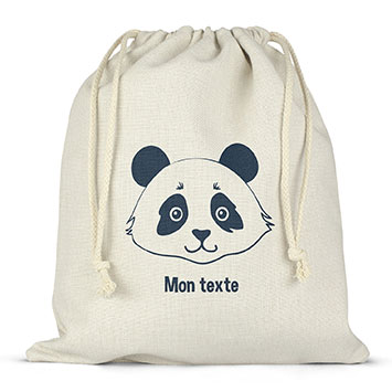 Sac lunch box à ficelles personnalisé - Panda