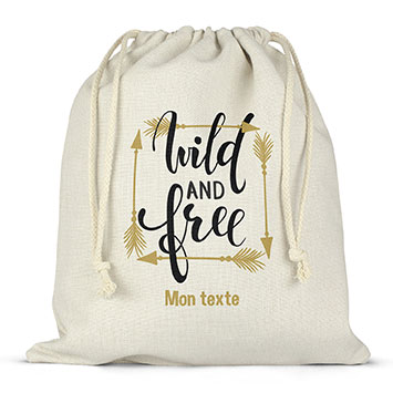 Sac lunch box à ficelles personnalisé - Wild and Free