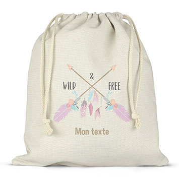 Sac lunch box à ficelles personnalisé - Wild & Free