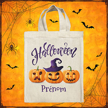 Sac tote bag d'Halloween personnalisé - Citrouilles