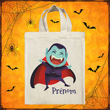 Sac tote bag d'Halloween personnalisé - Vampire