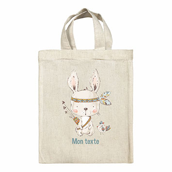 Sac Tote bag lunch box personnalisé - Lapin indien