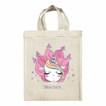 Sac Tote bag lunch box personnalisé - Licorne étoiles