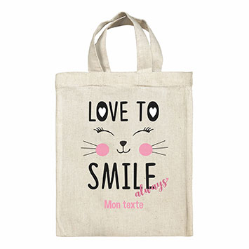 Sac Tote bag lunch box personnalisé - Love to smile always