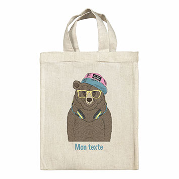 Sac Tote bag lunch box personnalisé - Ours musique