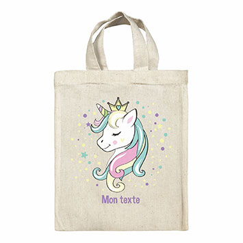 Sac Tote bag lunch box personnalisé - Princesse licorne