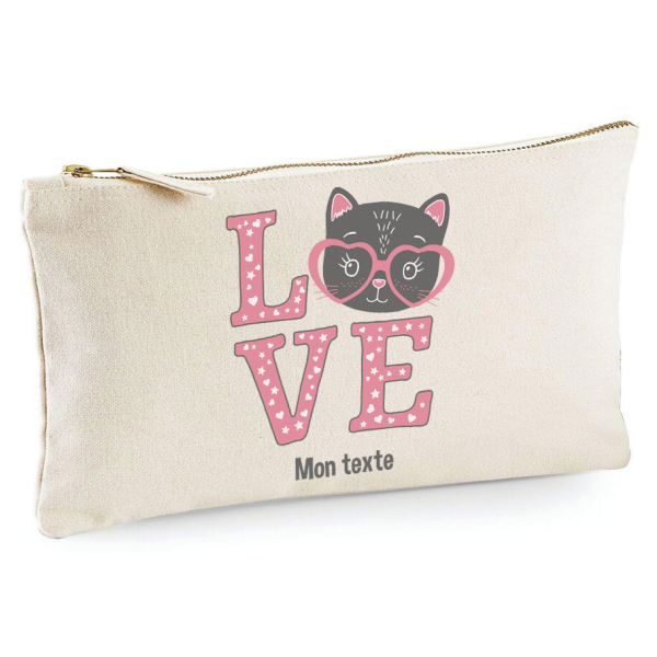 Trousse 20x11 cm - Chat Love