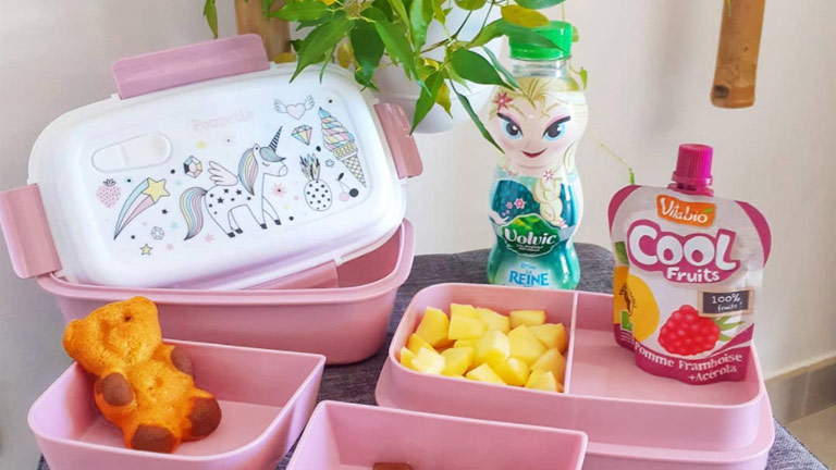 Lunch Box Enfant 4 Compartiments - Rose - Lunch Box Enfants