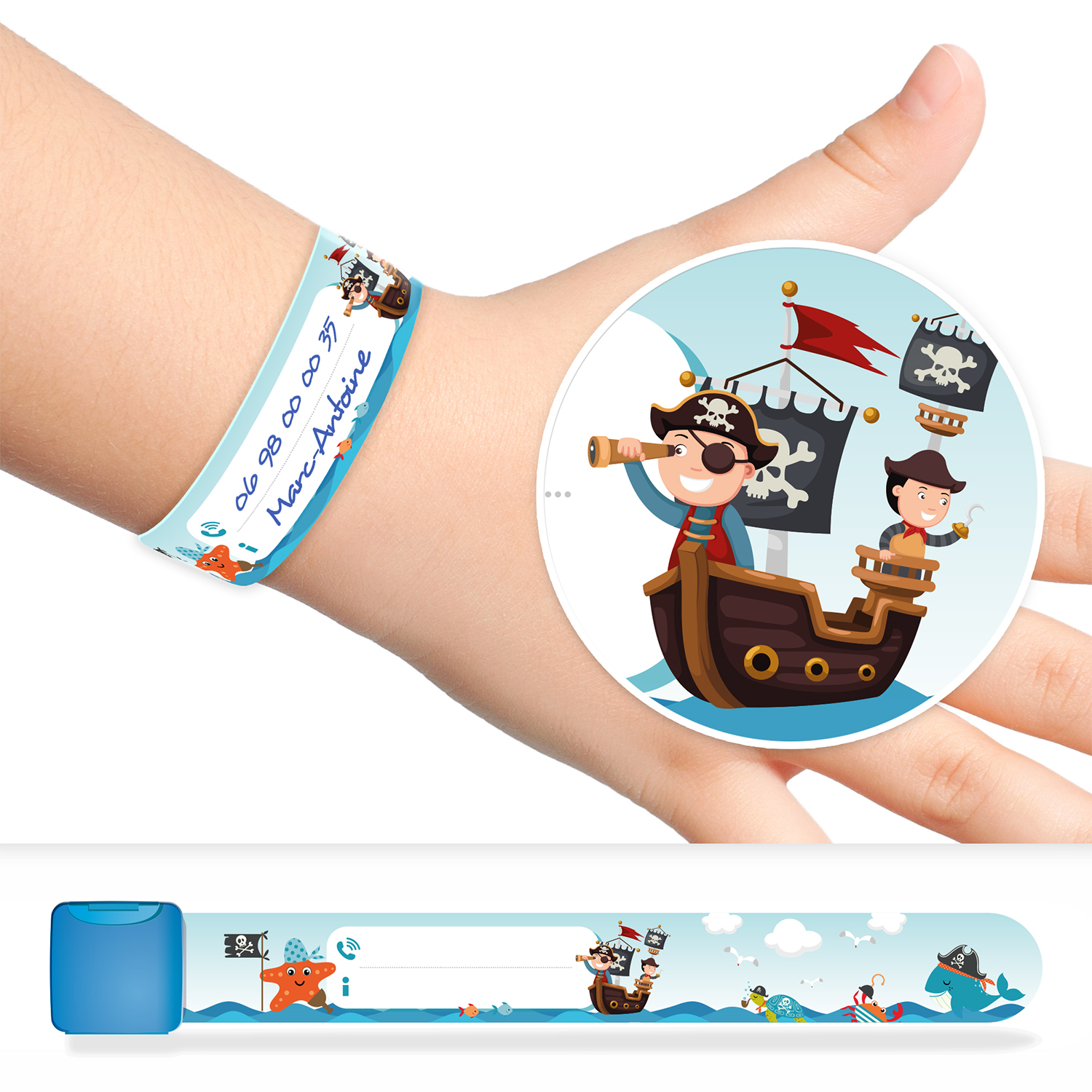 Bracelet d'identification enfant pirates