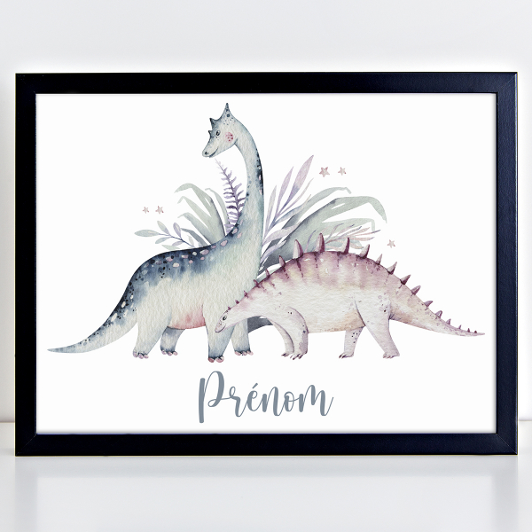 Affiche / Poster Prénom - Dinosaures