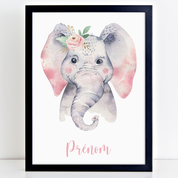 Affiche / Poster Prénom - Éléphant