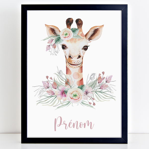 Affiche / Poster Prénom - Girafe
