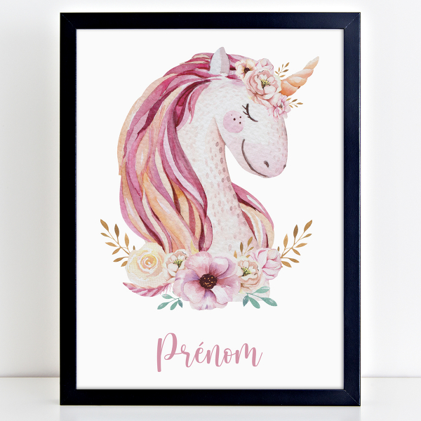 Affiche / Poster Prénom - Licorne