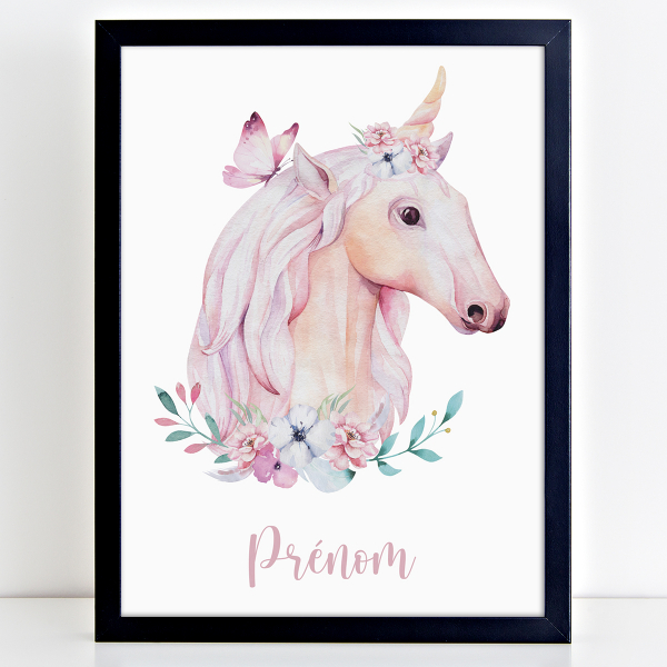 Affiche / Poster Prénom - Licorne