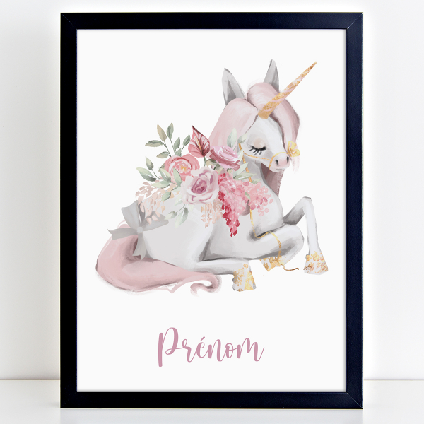 Affiche / Poster Prénom - Licorne