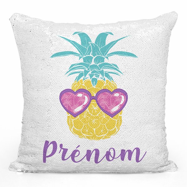 coussin pillow mermaid à sequin magique enfant reversible et personnalisable avec motif ananas