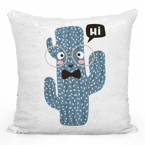 coussin pillow mermaid à sequin magique enfant reversible avec motif cactus