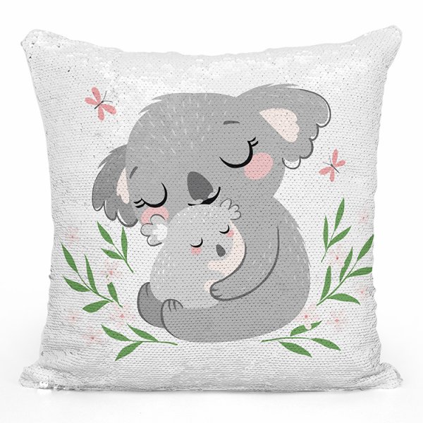 coussin pillow mermaid à sequin magique enfant reversible avec motif koalas