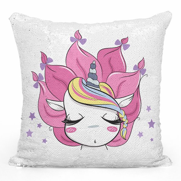 coussin pillow mermaid à sequin magique enfant reversible avec motif licorne