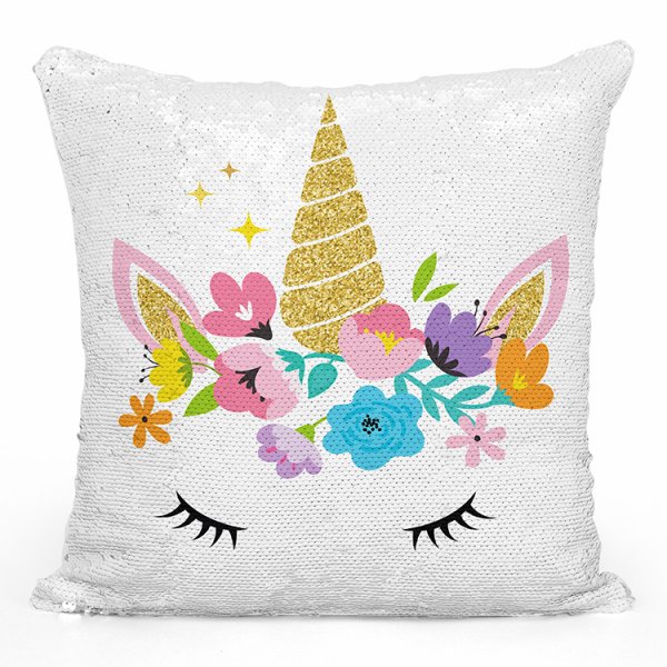 coussin pillow mermaid à sequin magique enfant reversible avec motif licorne