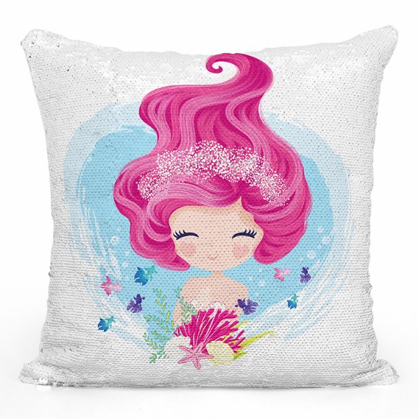 coussin pillow mermaid à sequin magique enfant reversible avec motif sirène