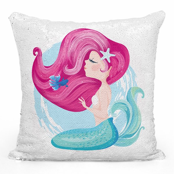 coussin pillow mermaid à sequin magique enfant reversible avec motif sirène