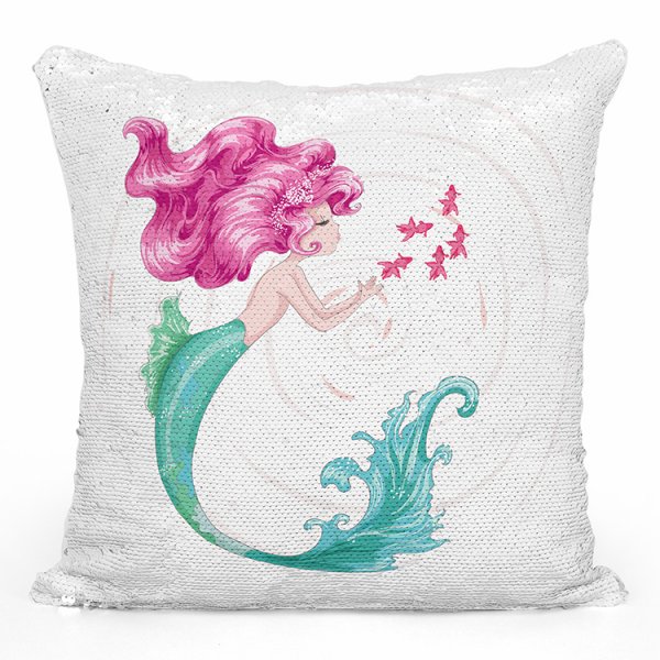 coussin pillow mermaid à sequin magique enfant reversible avec motif sirène