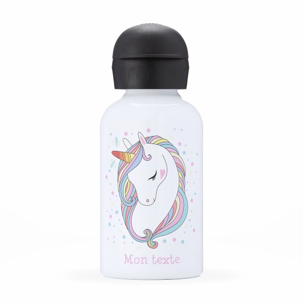 Gourde isotherme personnalisable pour enfants motif licorne qui dort