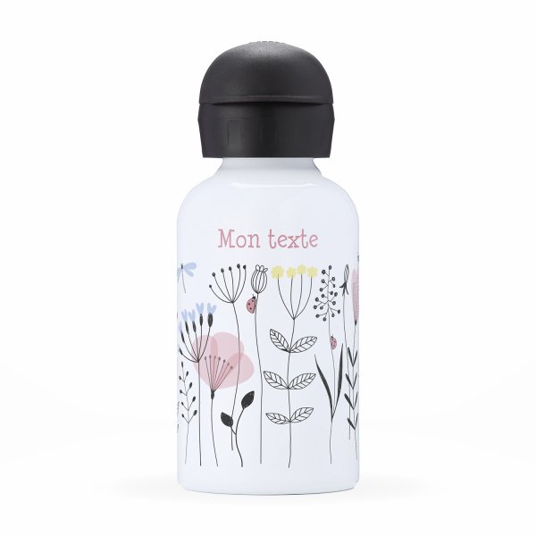 Gourde isotherme personnalisable pour enfants motif Fleurs