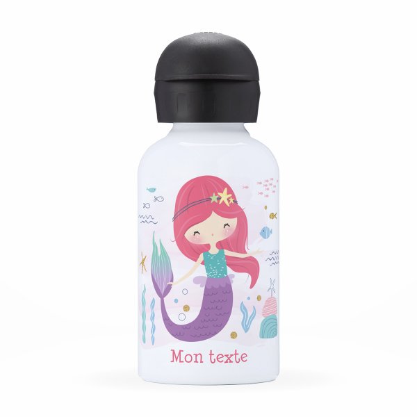 Gourde isotherme personnalisable pour enfants motif Sirène océan