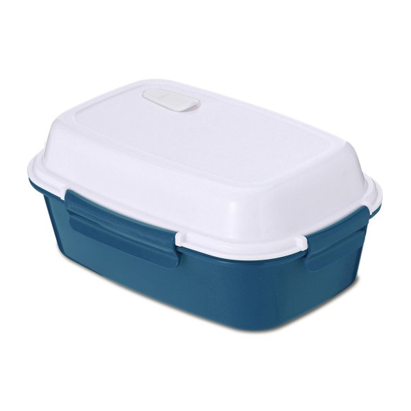 Lunch box - bento - boite à repas isotherme vue fermée couleur bleu pétrole