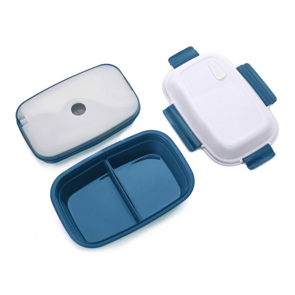 Lunch box - bento - boite à repas isotherme vue avec pain de glace couleur bleu pétrole