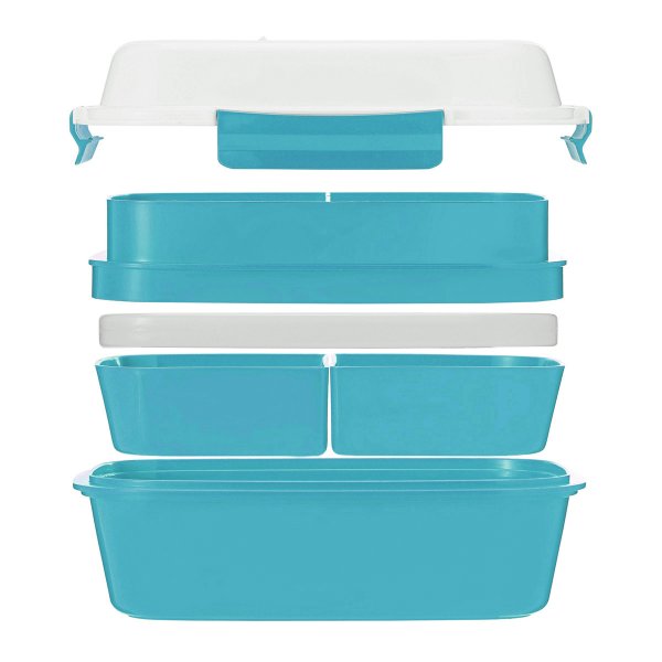 Lunch box - bento - boite à repas isotherme vue éclatée couleur bleu