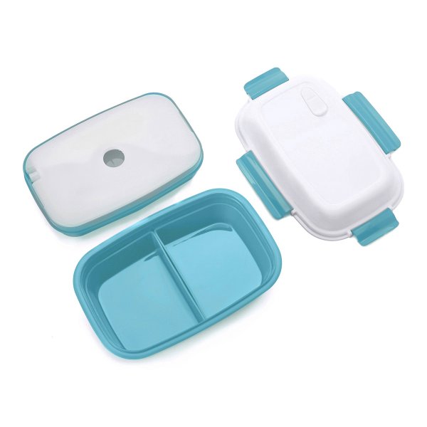 Lunch box - bento - boite à repas isotherme vue avec pain de glace couleur bleu
