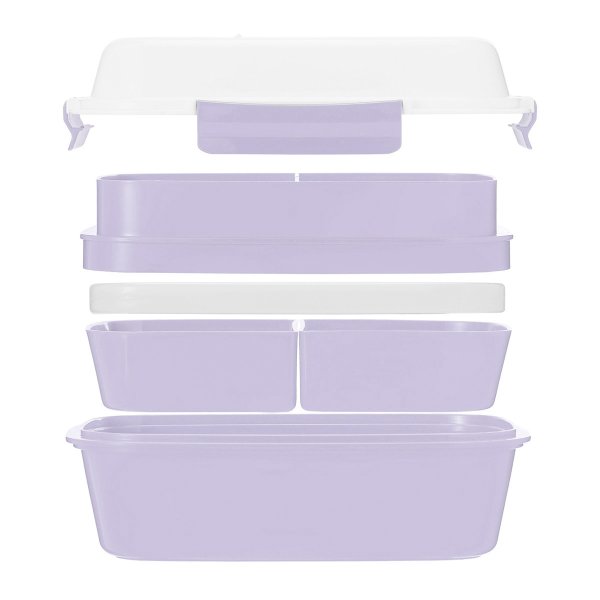 Lunch box - bento - boite à repas isotherme vue éclatée couleur parme