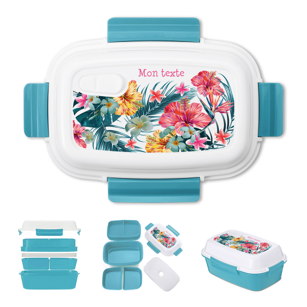 Lunch box bento isotherme personnalisée enfant - Tropicale