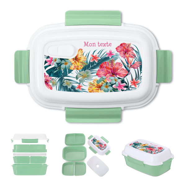 Lunch box bento isotherme personnalisée enfant - Tropicale