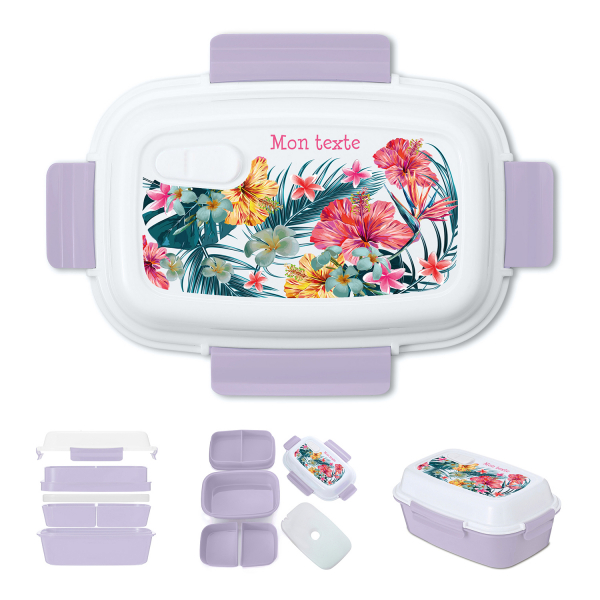 Lunch box bento isotherme personnalisée enfant - Tropicale