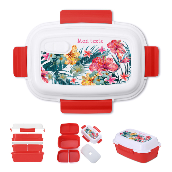 Lunch box bento isotherme personnalisée enfant - Tropicale