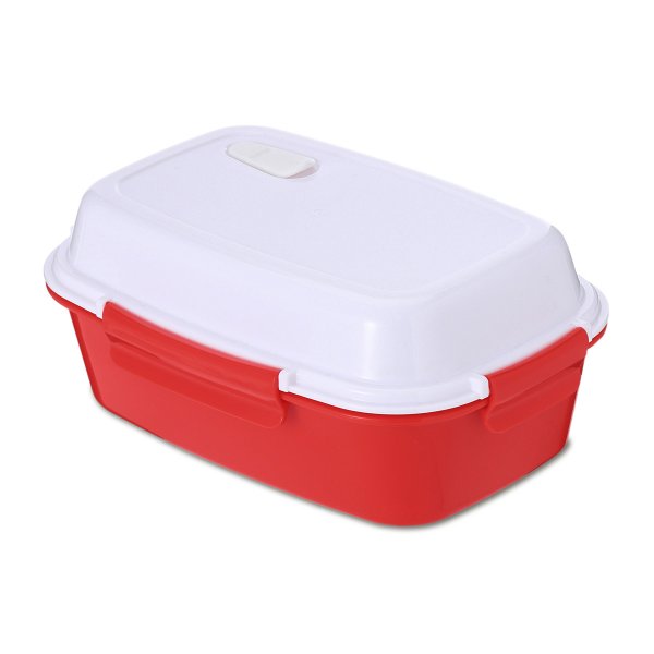 Lunch box - bento - boite à repas isotherme vue fermée couleur rouge