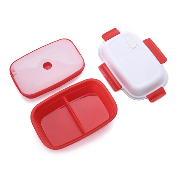 Lunch box - bento - boite à repas isotherme vue avec pain de glace couleur rouge