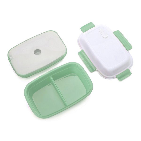 Lunch box - bento - boite à repas isotherme vue avec pain de glace couleur vert
