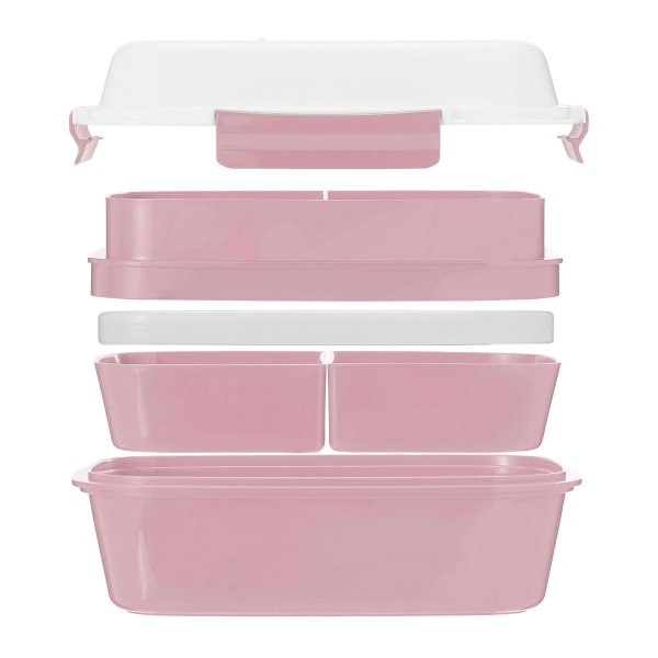 Lunch box - bento - boite à repas isotherme vue éclatée couleur vieux rose