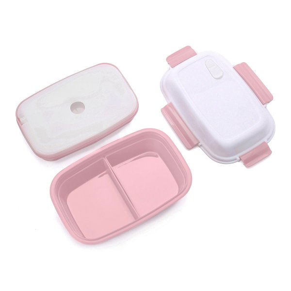 Lunch box - bento - boite à repas isotherme vue avec pain de glace couleur vieux rose