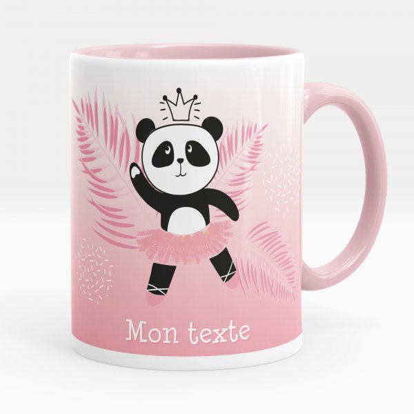 Mug personnalisable pour enfant avec motif danseuse ourson de couleur rose